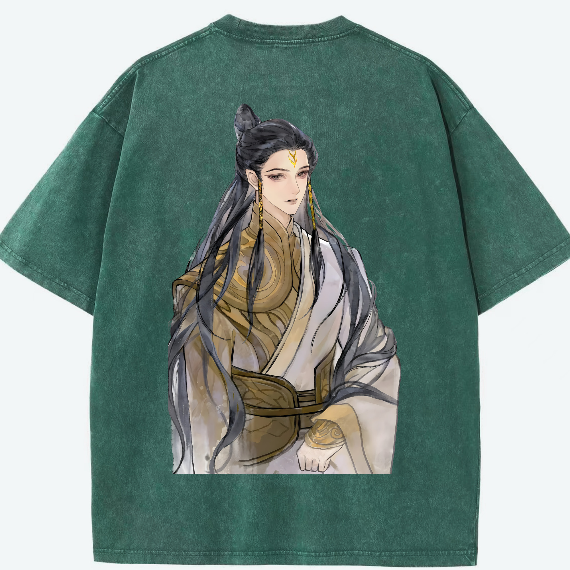 （画像用） Ne Zha 2 ナタ 魔童の大暴れ 綿100% ヴィンテージ風 半袖Tシャツ（背面プリント）